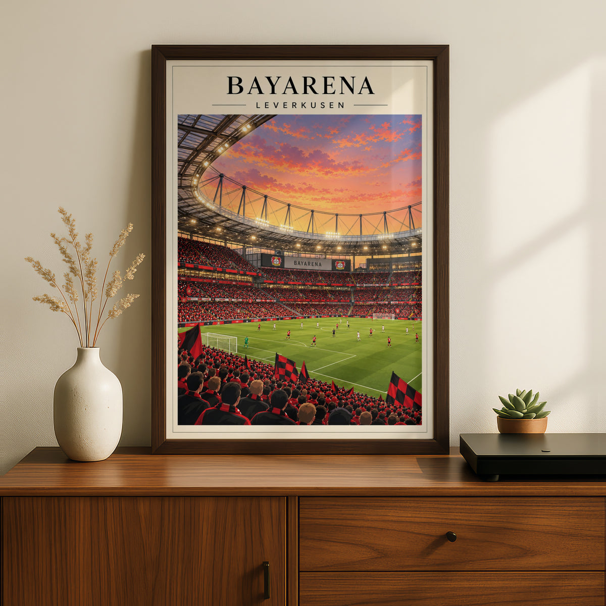 BayArena Leverkusen Stadium Art Print — framed room mockup 2