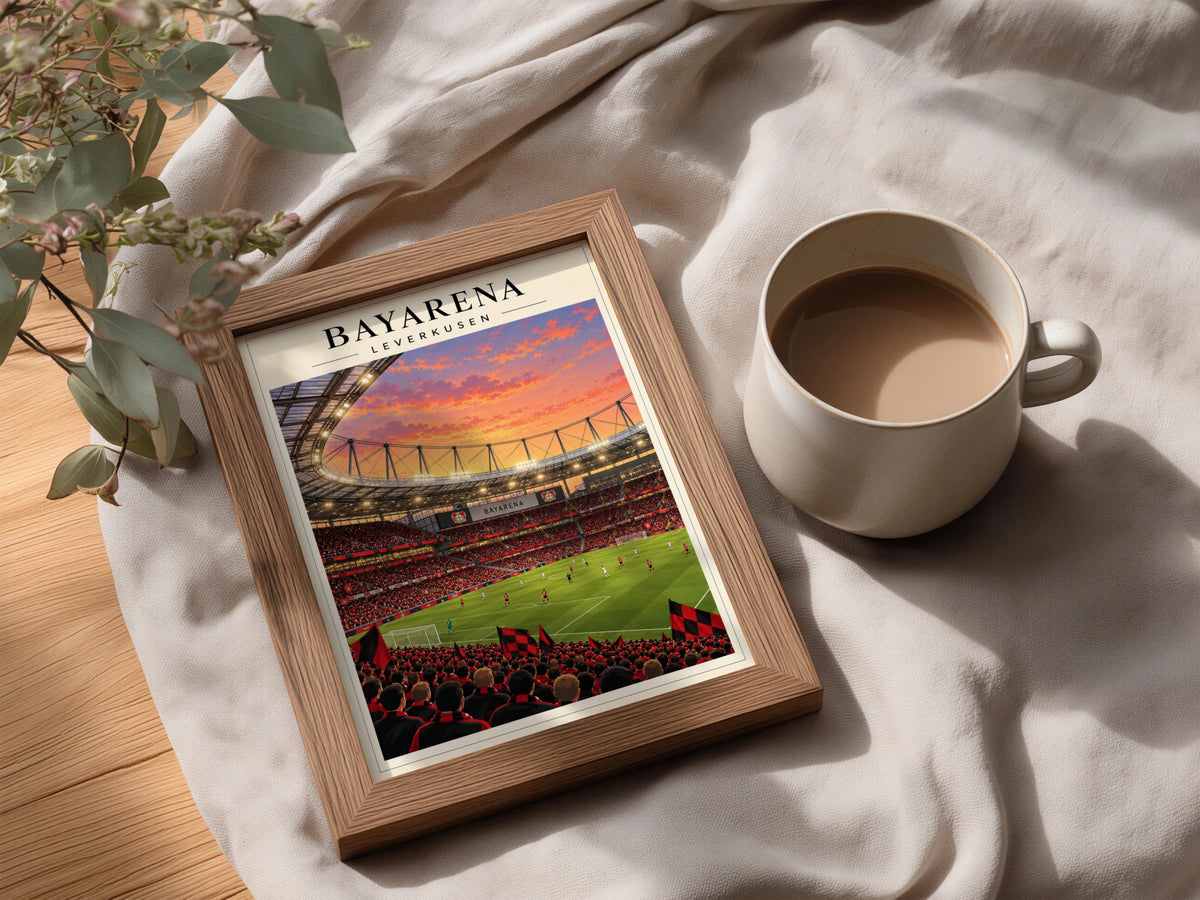 BayArena Leverkusen Stadium Art Print — framed room mockup 3