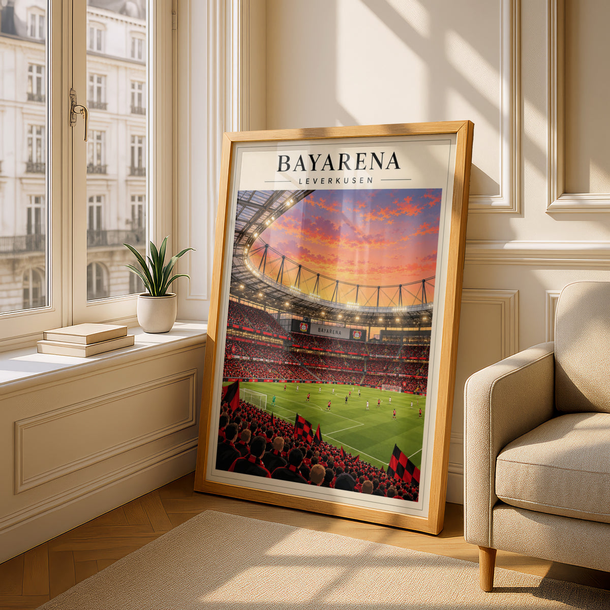 BayArena Leverkusen Stadium Art Print — framed room mockup 4