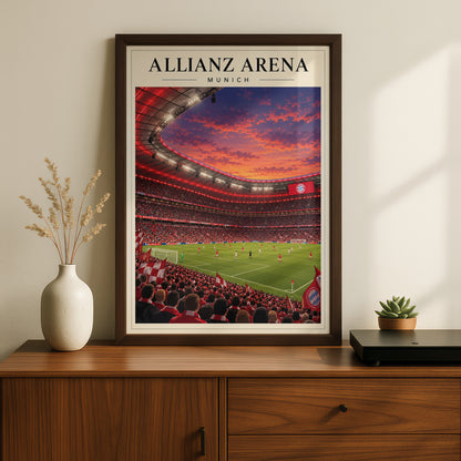 Allianz Arena Munich Football Stadium Poster — framed room mockup 2