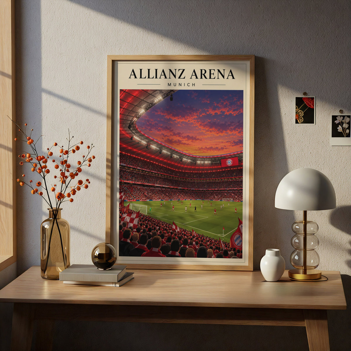 Allianz Arena Munich Football Stadium Poster — framed room mockup 5