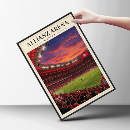 Allianz Arena Munich Football Stadium Poster — framed room mockup 6