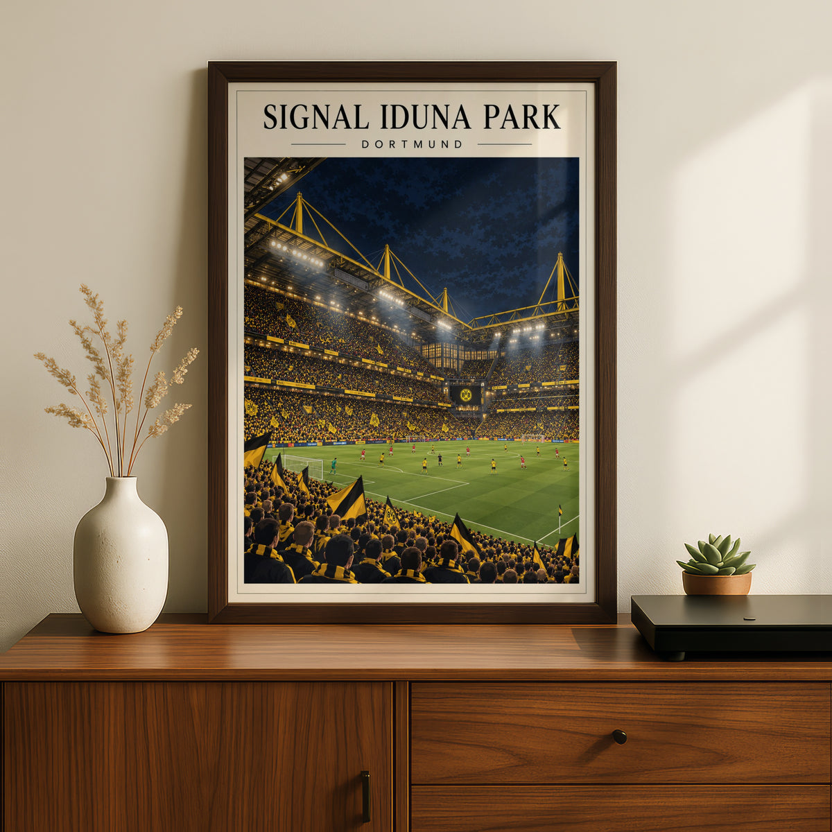 Signal Iduna Park Dortmund Stadium Print — framed room mockup 2