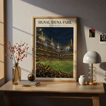 Signal Iduna Park Dortmund Stadium Print — framed room mockup 5