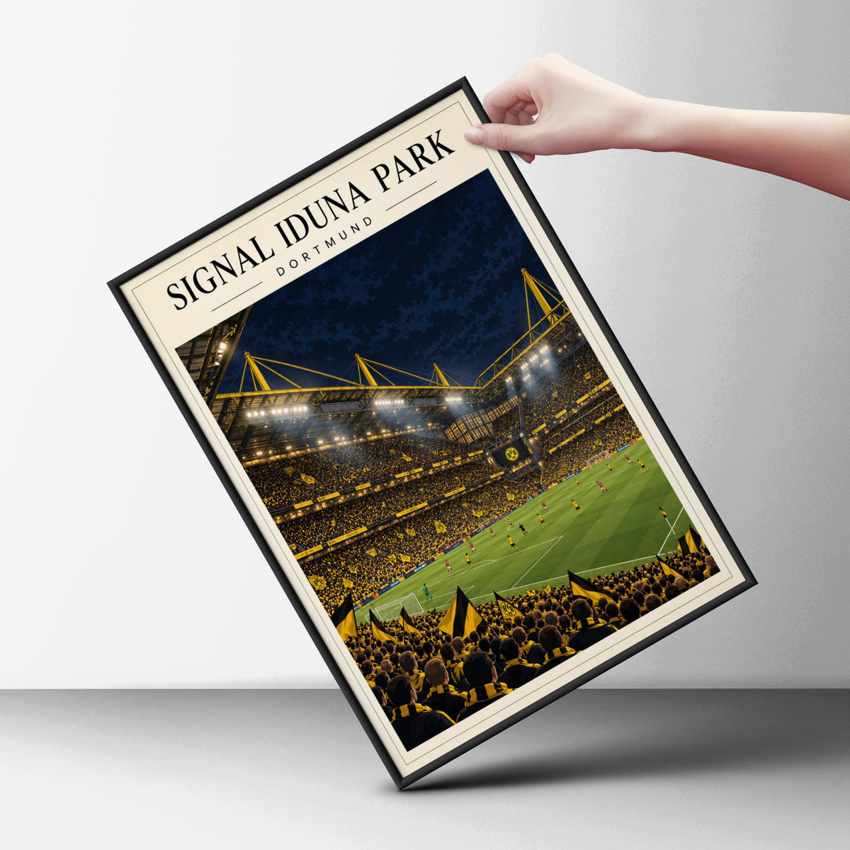 Signal Iduna Park Dortmund Stadium Print — framed room mockup 6