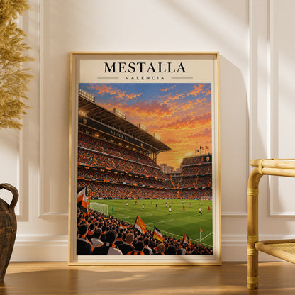 Mestalla Valencia Stadium Art Print — framed room mockup 1
