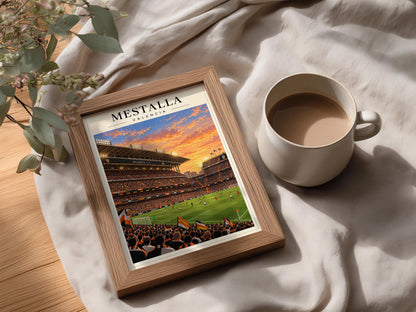 Mestalla Valencia Stadium Art Print — framed room mockup 3