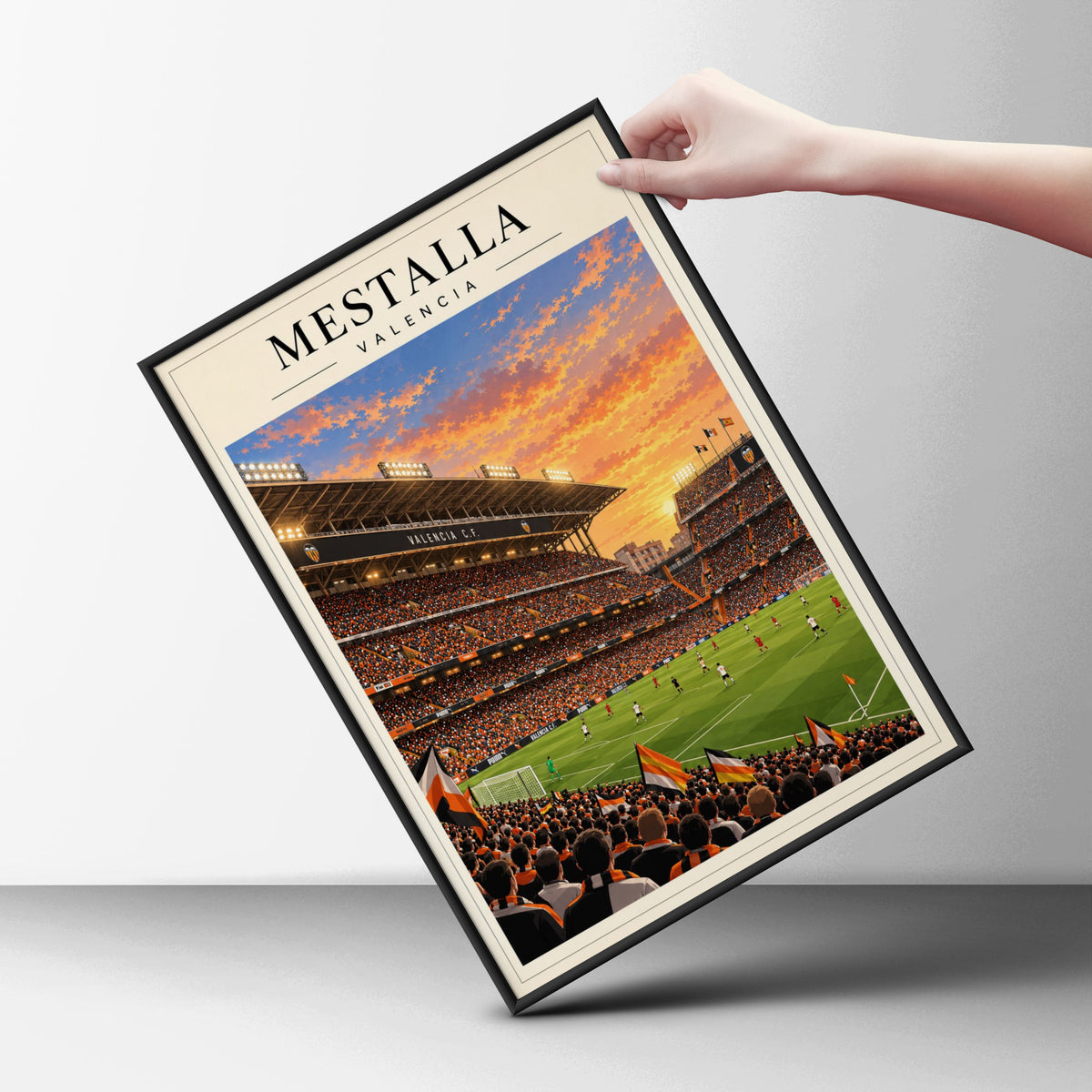 Mestalla Valencia Stadium Art Print — framed room mockup 6