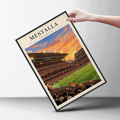 Mestalla Valencia Stadium Art Print — framed room mockup 6