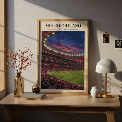 Metropolitano Madrid Football Stadium Poster — framed room mockup 5