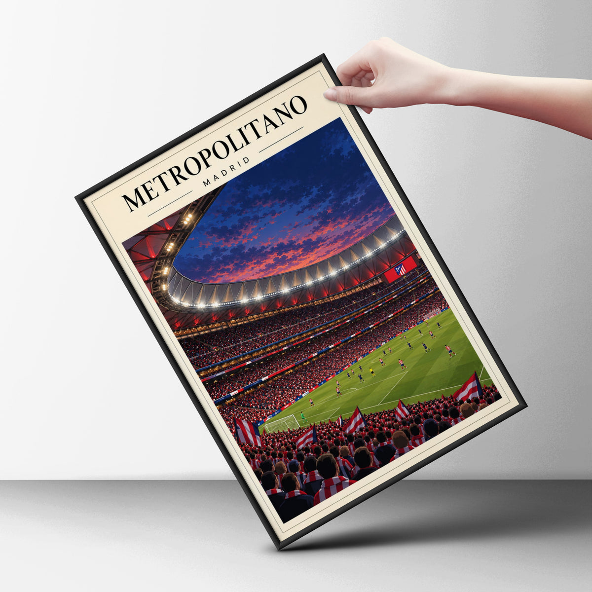 Metropolitano Madrid Football Stadium Poster — framed room mockup 6