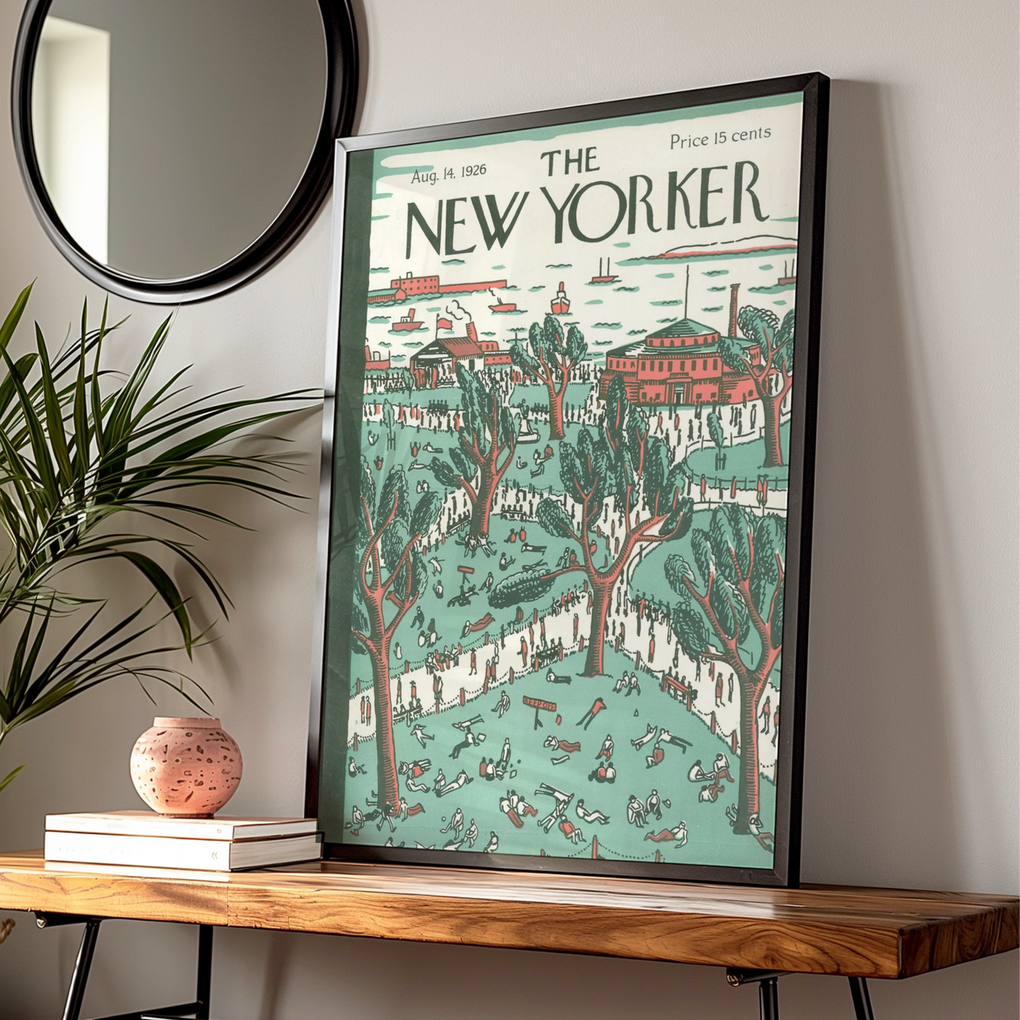 The New Yorker August 1926 Cover Poster, Vintage New York Park Wall Art Print