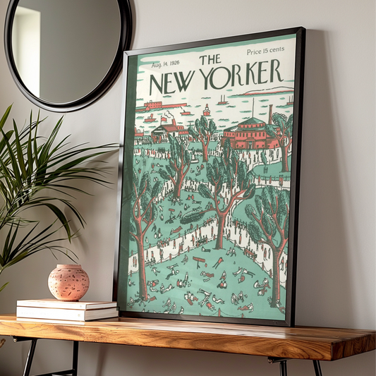 The New Yorker August 1926 Cover Poster, Vintage New York Park Wall Art Print