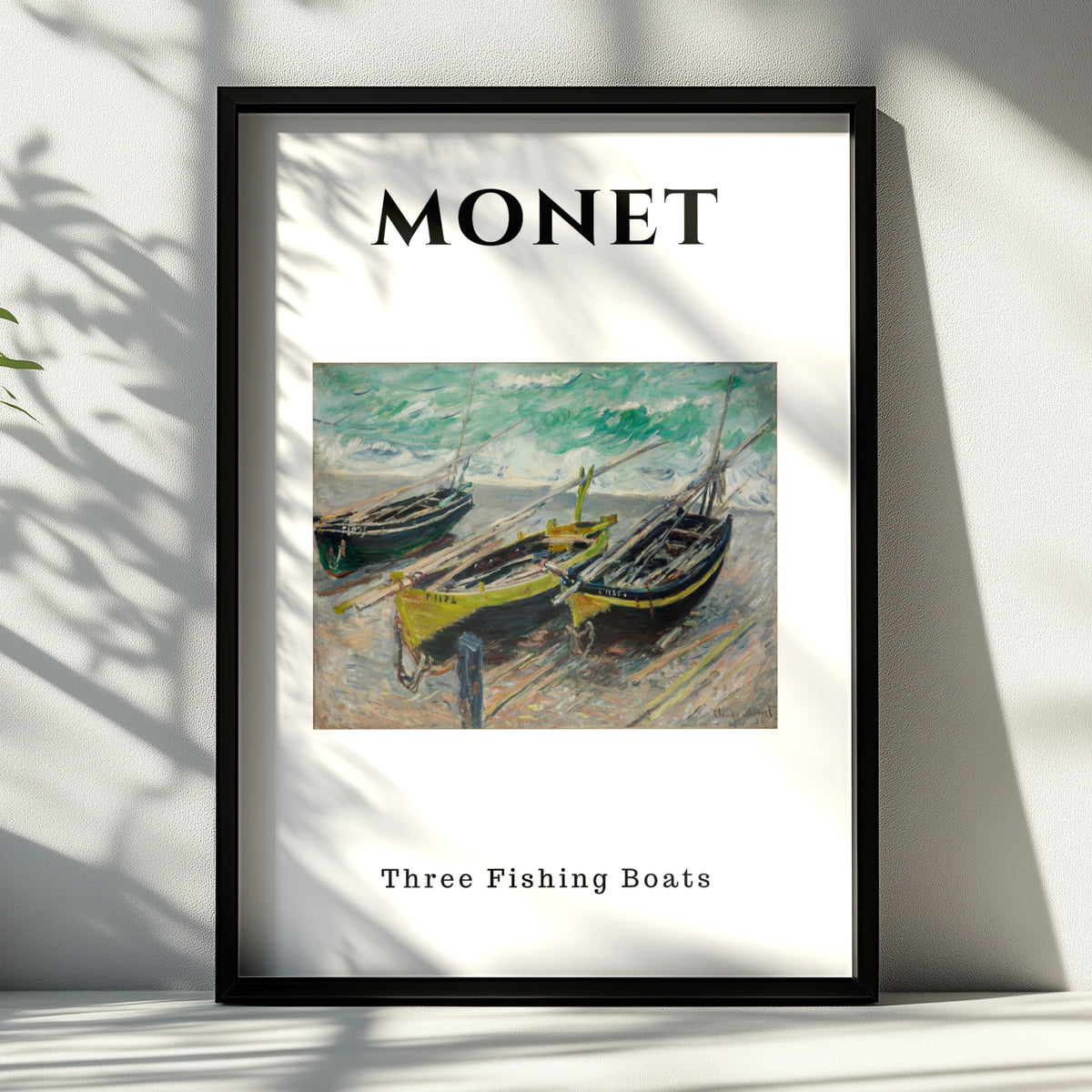 Monet Three Fishing Boats Wall Art Print | Impressionist Vintage Poster, Beach Art – product image 6