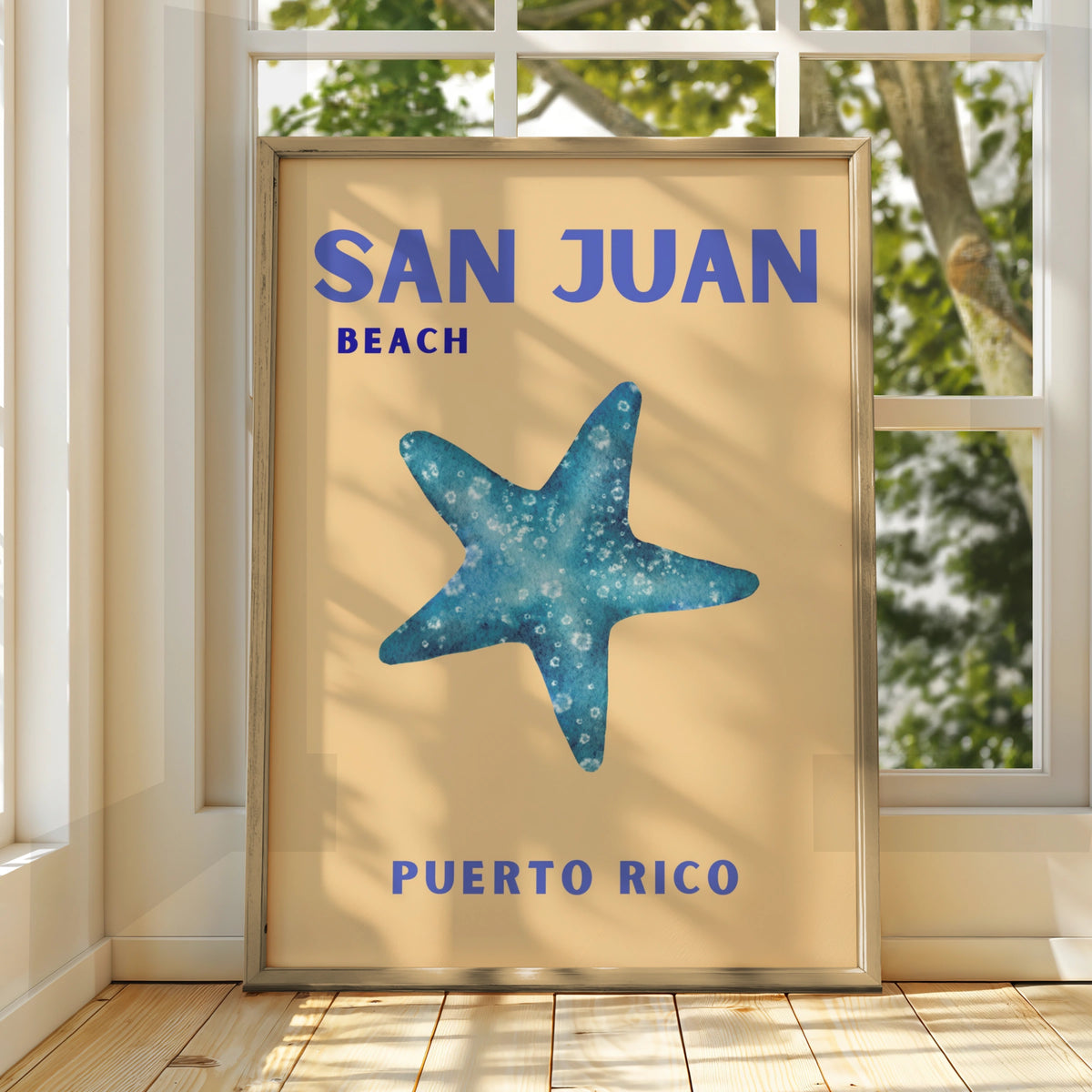 San Juan Puerto Rico Travel Poster, Beach Wall Art, Caribbean Retro Print