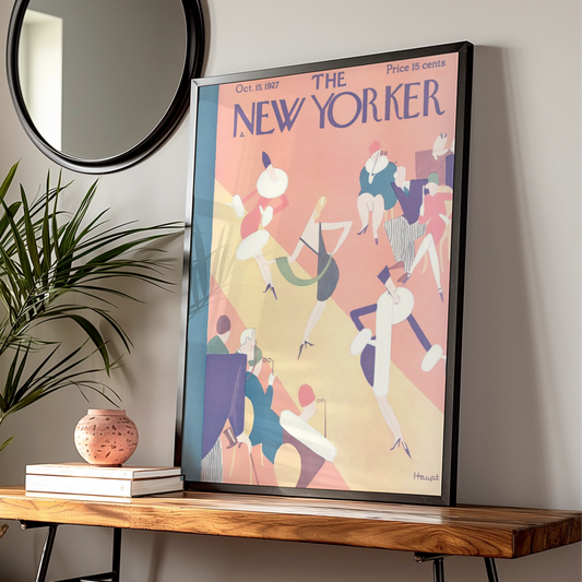 The New Yorker October 1927 Art Deco Dance Poster, Vintage Jazz Age Wall Art