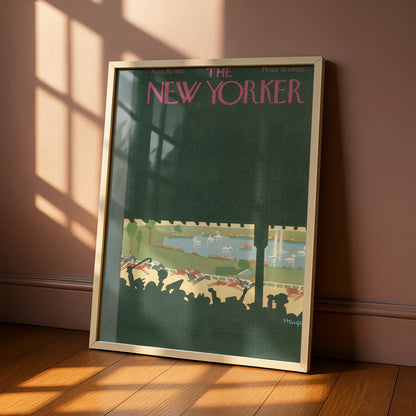 New Yorker 1929 Horse Racing Cover Poster, Vintage Art Deco Wall Art Print
