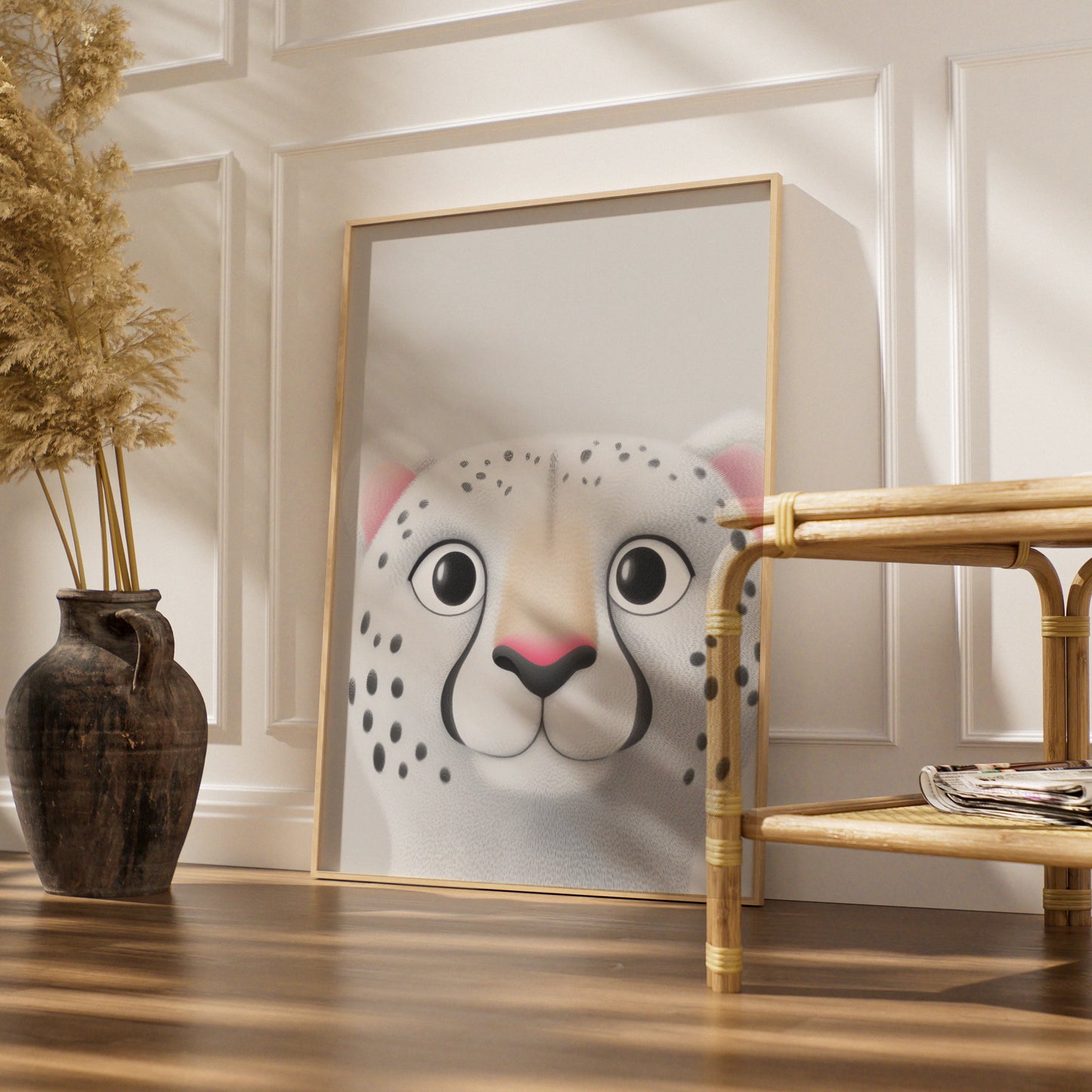 Snow Leopard Nursery Wall Art, Cute Animal Print, Baby Room Poster, Kids Decor