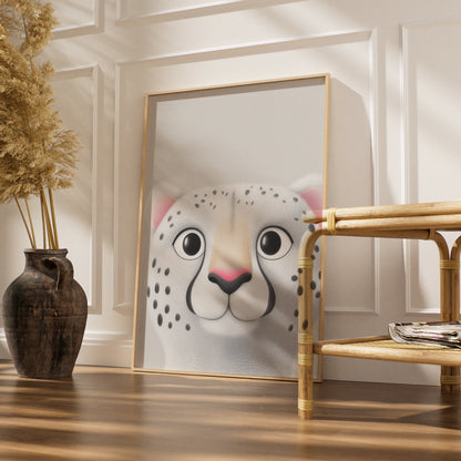 Snow Leopard Nursery Wall Art, Cute Animal Print, Baby Room Poster, Kids Decor