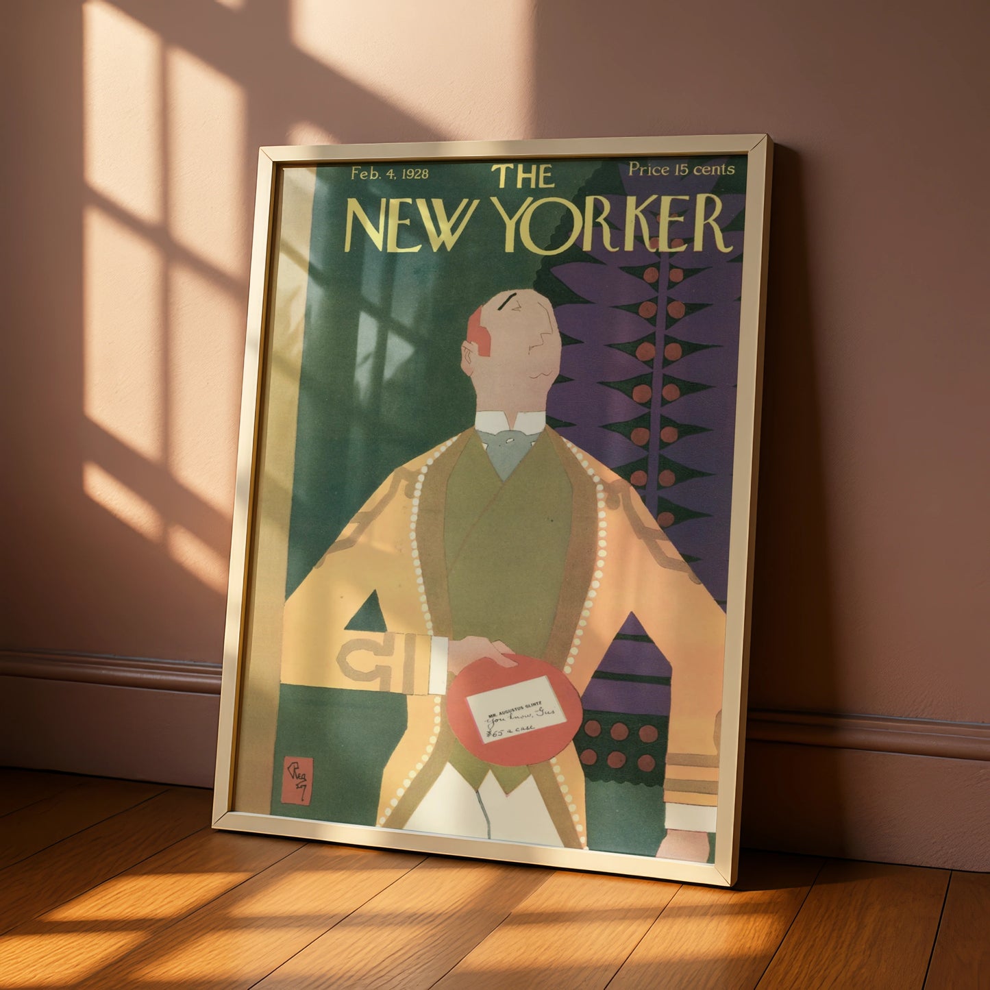 New Yorker Cover February 1928 Vintage Art Poster, Art Deco Wall Art Print