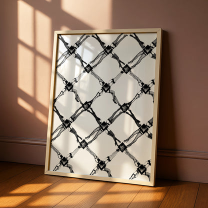 Fishnet Stockings Pattern Print, Monochrome Wall Art, Bold Black and White Poster, Modern Decor