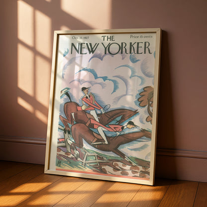 The New Yorker October 1927 Fox Hunt Cover Poster, Vintage Equestrian Wall Art