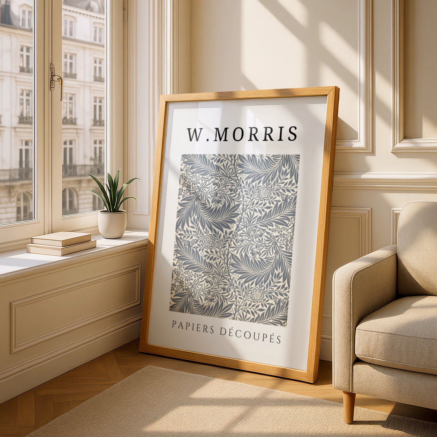William Morris Botanical Wall Art Print | Grey Floral Leaf Poster, Vintage Gallery Print – product image 4