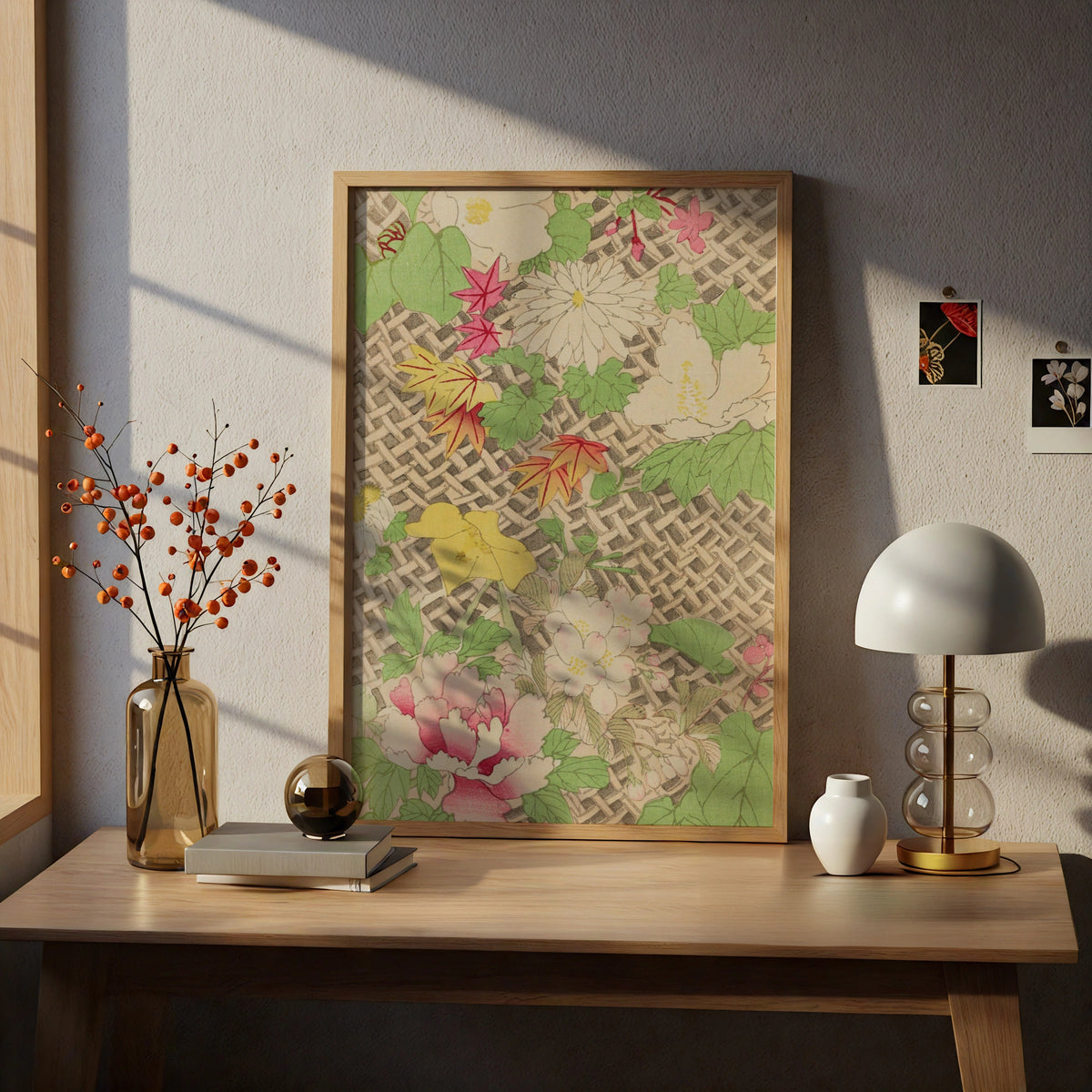 Japanese Botanical Print, Vintage Floral Wall Art, Bijutsukai 1901 Woodblock Poster – A4 print