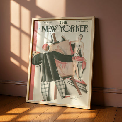 The New Yorker October 1926 Cover Art Poster, Art Deco Painter Studio Wall Art