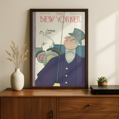 New Yorker 1927 Cover Poster, Rea Irvin Chauffeur Art Deco Wall Art Print