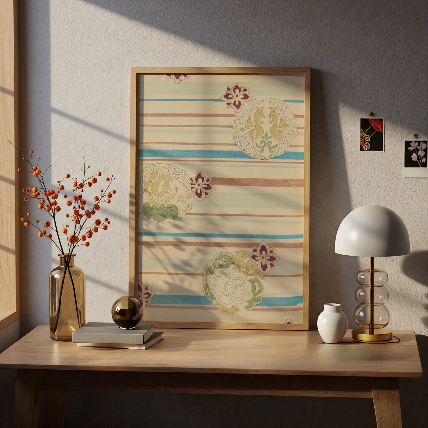 Vintage Japanese Woodblock Wall Art, Bijutsukai 1901 Floral Japandi Print Poster – A4 print