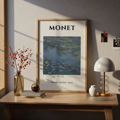 Monet Blue Violet Water Lilies 1907 Wall Art Print, Impressionist Botanical Poster – product image 5