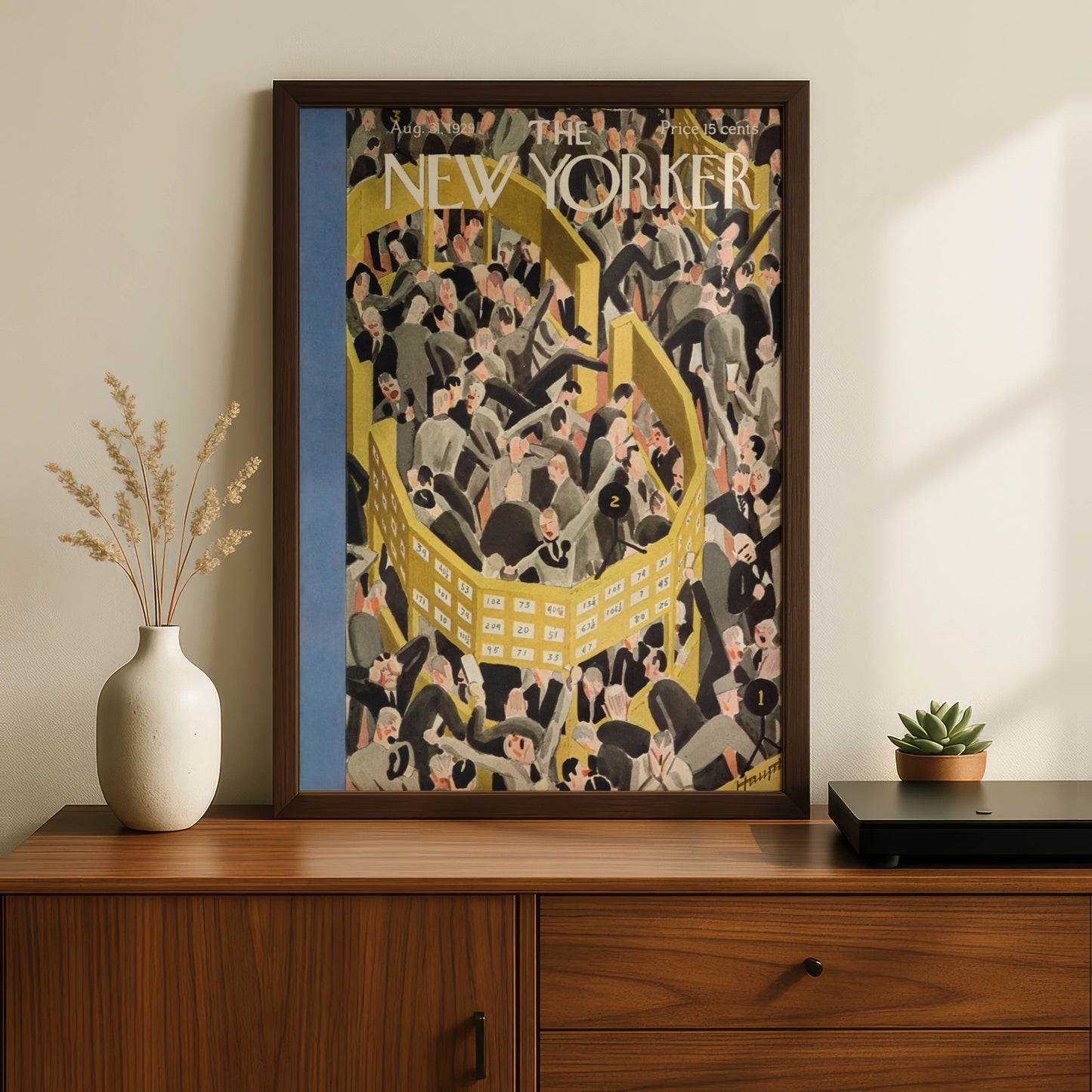 New Yorker 1929 Stock Exchange Poster, Vintage Wall Art, Retro Magazine Cover Print