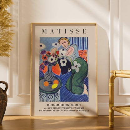 Floral Figure Wall Art Print, Colourful Vintage Modernist Poster – product image 1