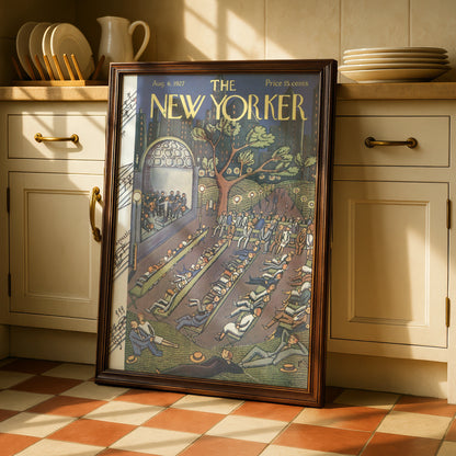 The New Yorker August 1927 Poster, Outdoor Concert Park Print, Vintage NYC Wall Art