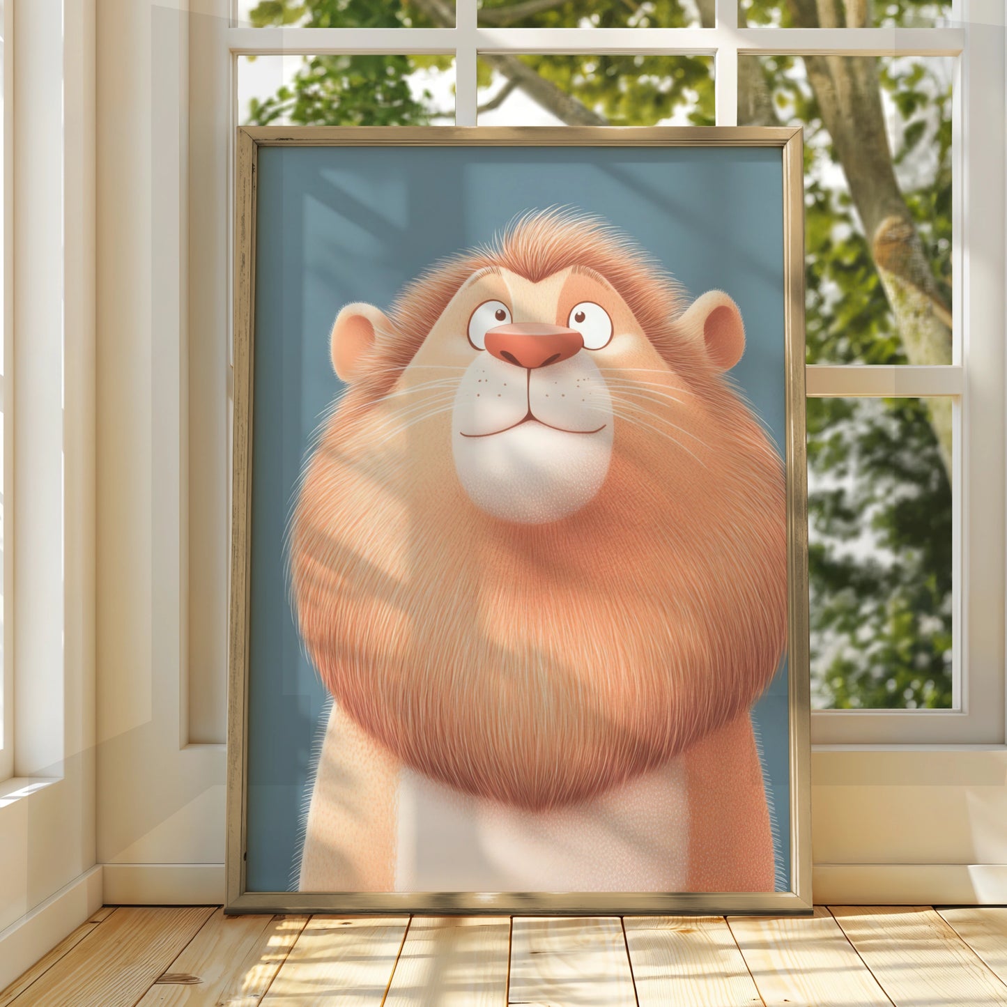 Cute Lion Nursery Wall Art, Baby Boy Room Poster, Kids Animal Print, Children's Decor