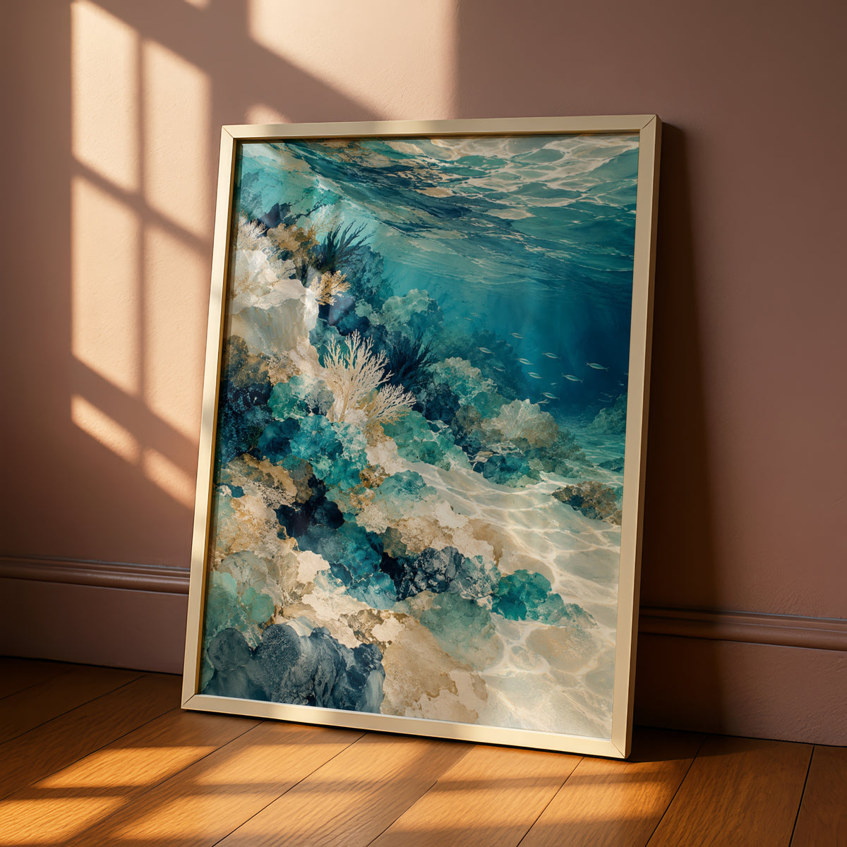Coral Reef Australian Wall Art, Ocean Underwater Print, Coastal Sea Life Poster