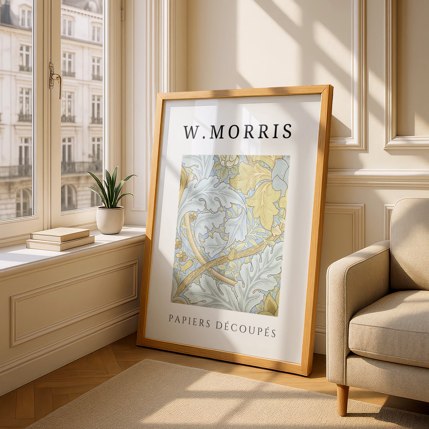 William Morris Botanical Wall Art Print | Blue Gold Floral Leaf Poster, Living Room Decor – product image 4
