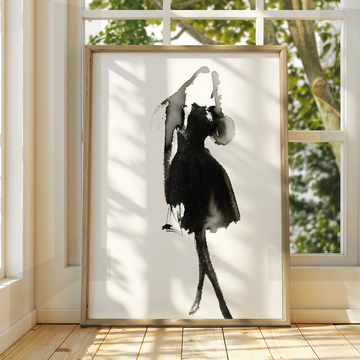 Fashion Figure Ink Art, Monochrome Wall Art, Black and White Poster, Minimalist Print