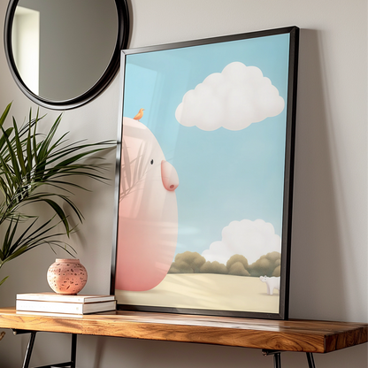 Cute Pig Nursery Wall Art, Farm Animal Poster, Baby Room Print, Children's Decor