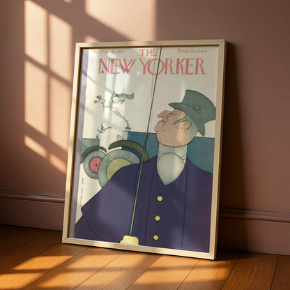 New Yorker 1927 Cover Poster, Rea Irvin Chauffeur Art Deco Wall Art Print