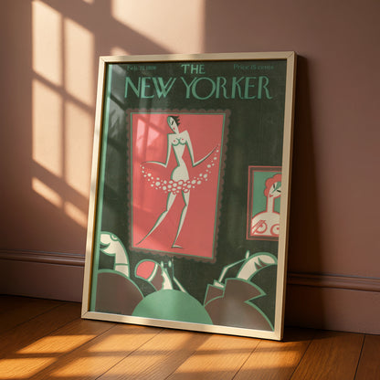 New Yorker 1926 Cover Art Poster, Art Deco Dancer, Vintage Magazine Wall Art Print
