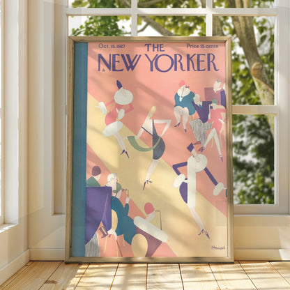 The New Yorker October 1927 Art Deco Dance Poster, Vintage Jazz Age Wall Art