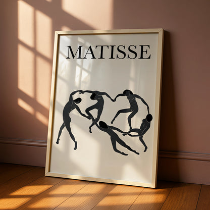 Matisse Dancing Figures Monochrome Wall Art, Black and White Poster, Minimalist Print