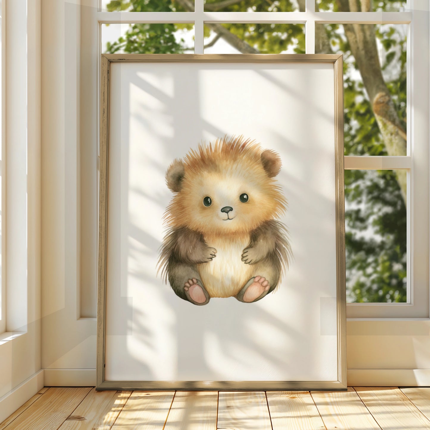 Cute Baby Bear Nursery Wall Art, Watercolour Animal Poster, Kids Room Decor Print