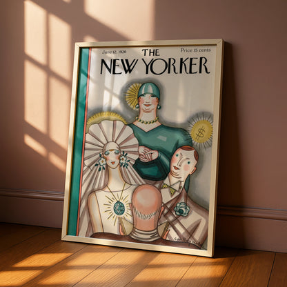 The New Yorker June 1926 Cover Art Poster, Art Deco Fashion Wall Art Print
