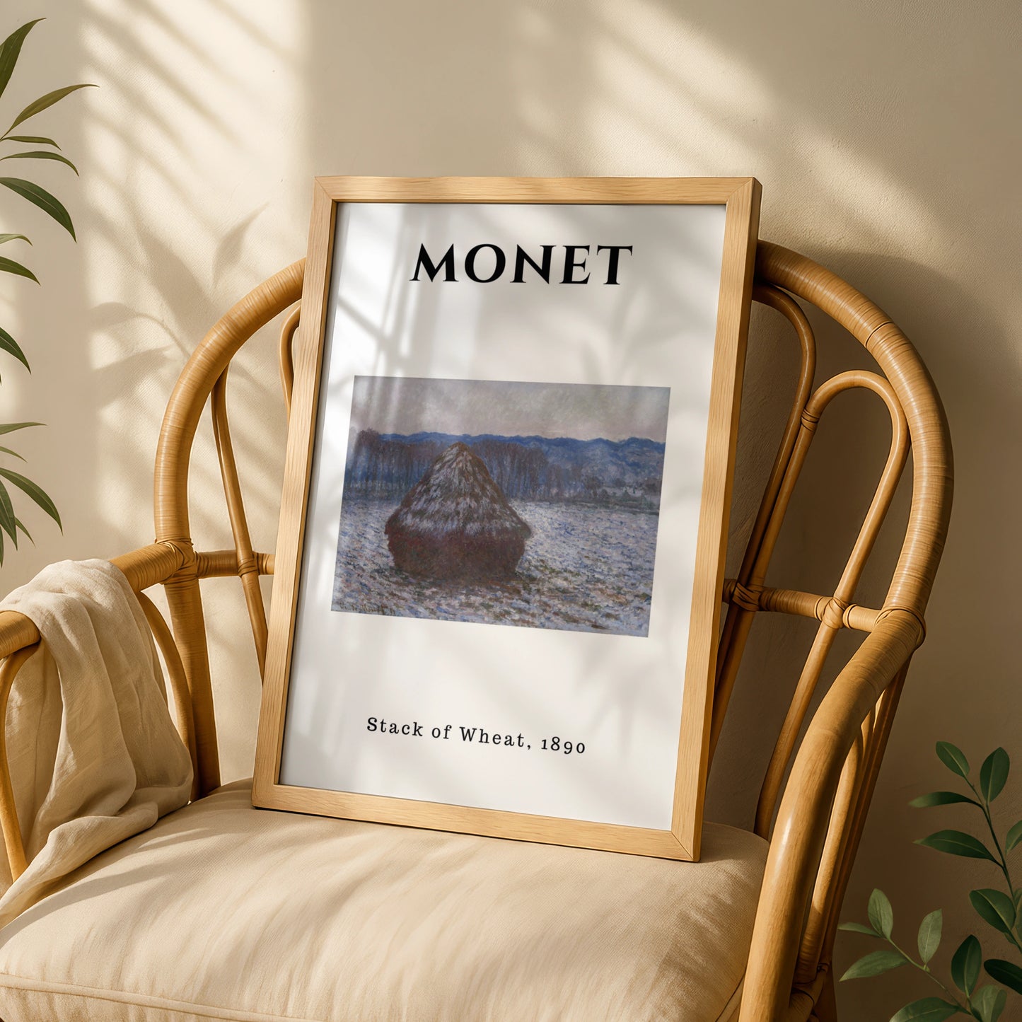 Monet Stack of Wheat 1890 Wall Art Print | Impressionist Vintage Poster, Living Room – product image 3