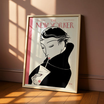 New Yorker April 1926 Cover Poster, Art Deco Woman, Vintage Magazine Wall Art