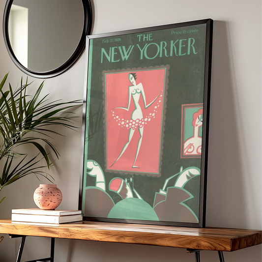 New Yorker 1926 Cover Art Poster, Art Deco Dancer, Vintage Magazine Wall Art Print