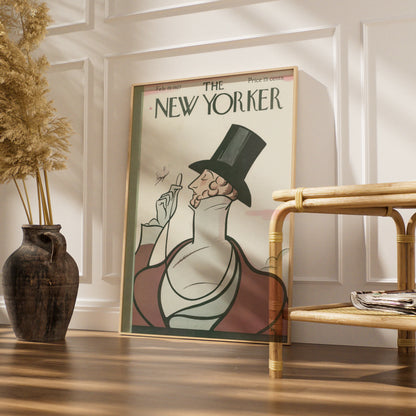 The New Yorker February 1927 Vintage Cover Poster, Top Hat Gentleman Art Deco Print